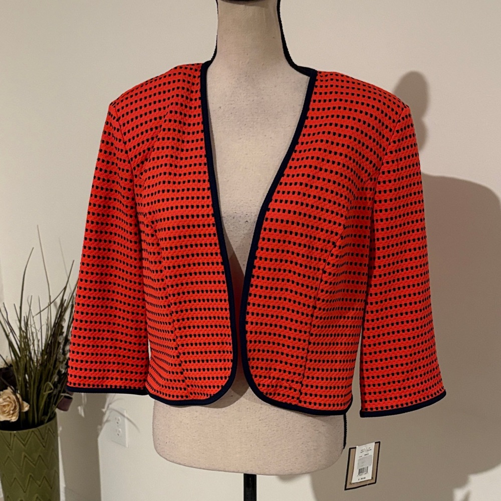 NWT $90 sz 14 maya brooke open cardigan blazer 1196